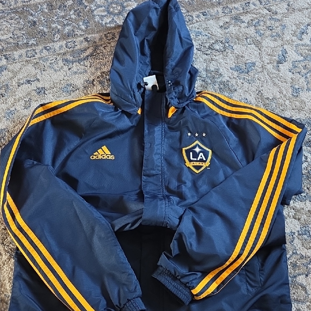Adidas Kids Blue and Yellow Raincoat